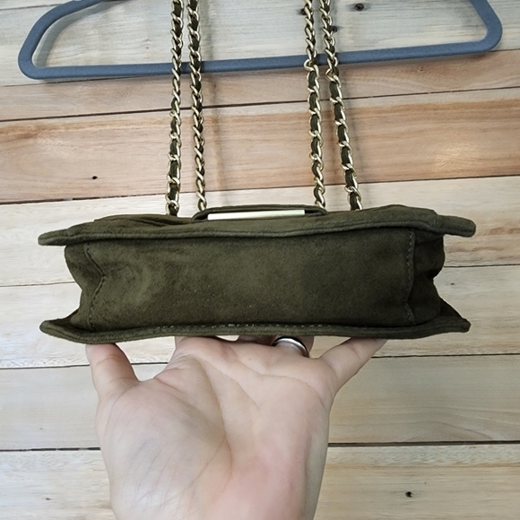 Zac Posen Americana Mini Crossbody Green Velvet Suede Chain - Picture 7 of 15